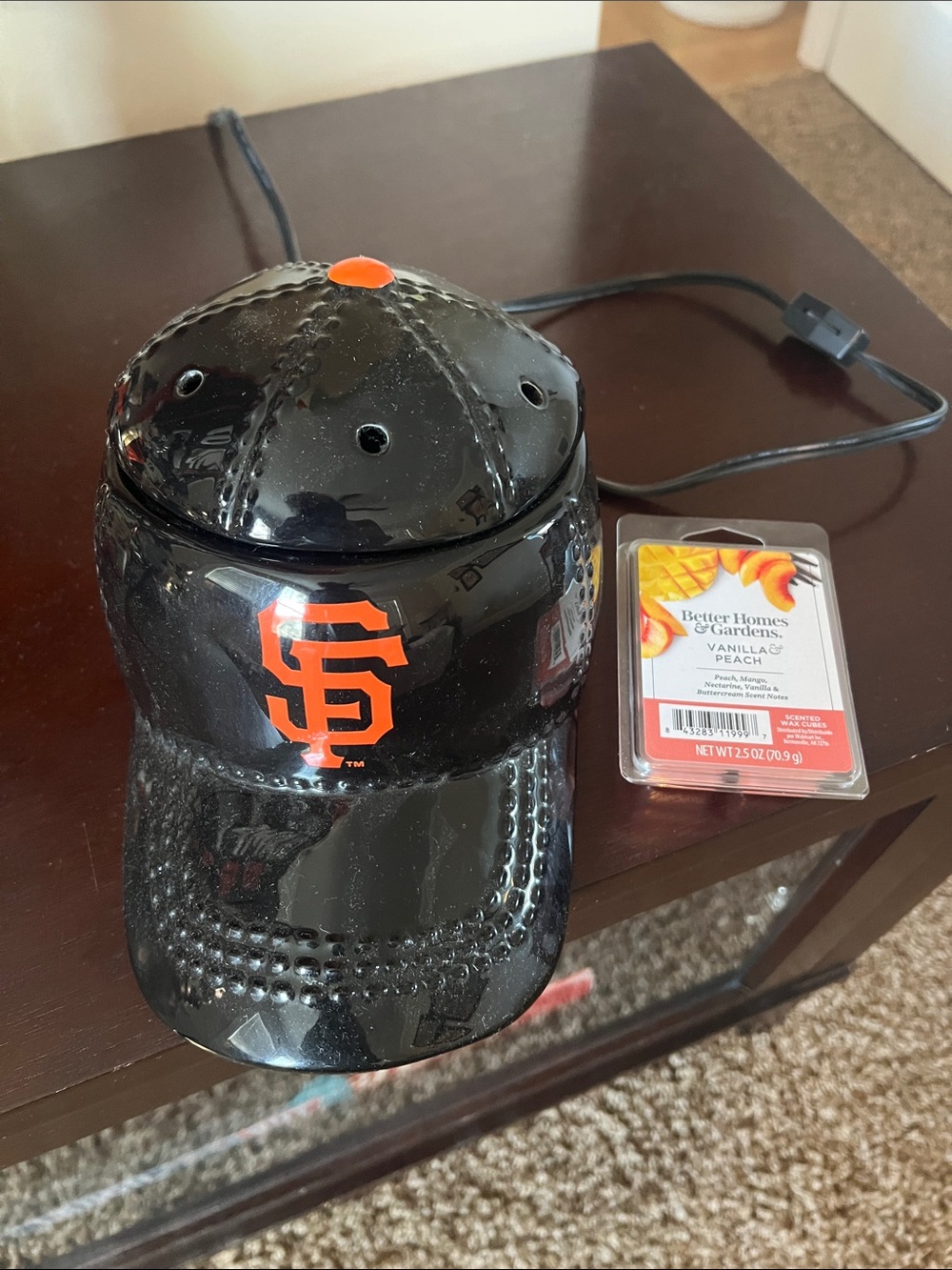 San Francisco Giants Black Ceramic Cap Wax Warmer - Orange Logo